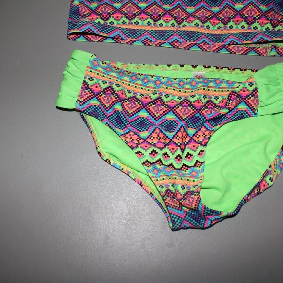Multi Color 2 Pcs Justice Bikini Swimsuit Size 16 - Picture 3 of 10